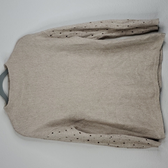 Anthro Moth sweater mock neck cutout long sleeves womens taupe size medium - Picture 1 of 12